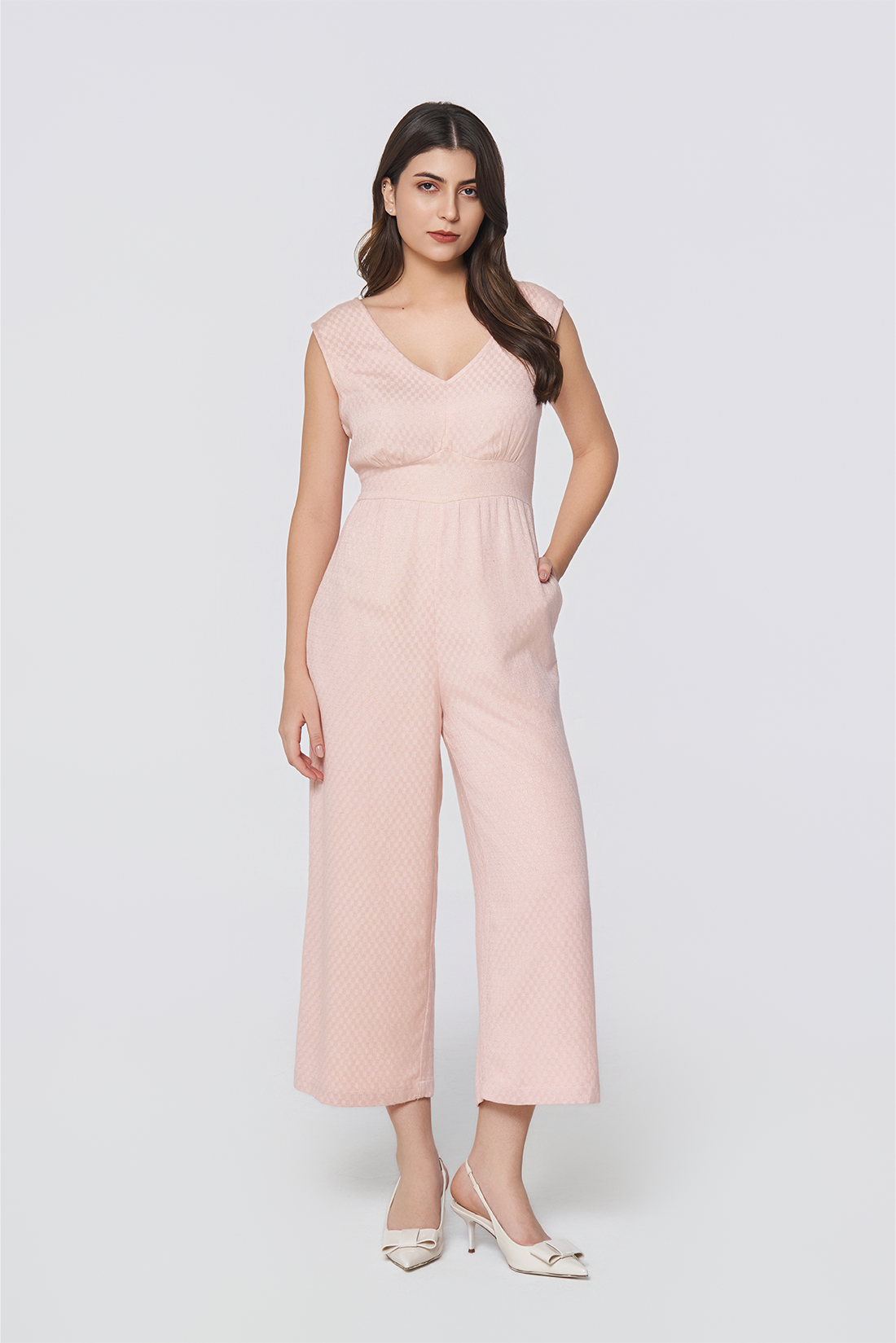 Peach Nectar Dobby Jumpsuit