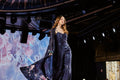 Navy Midnight Swan Embroidered Jumpsuit with Cape