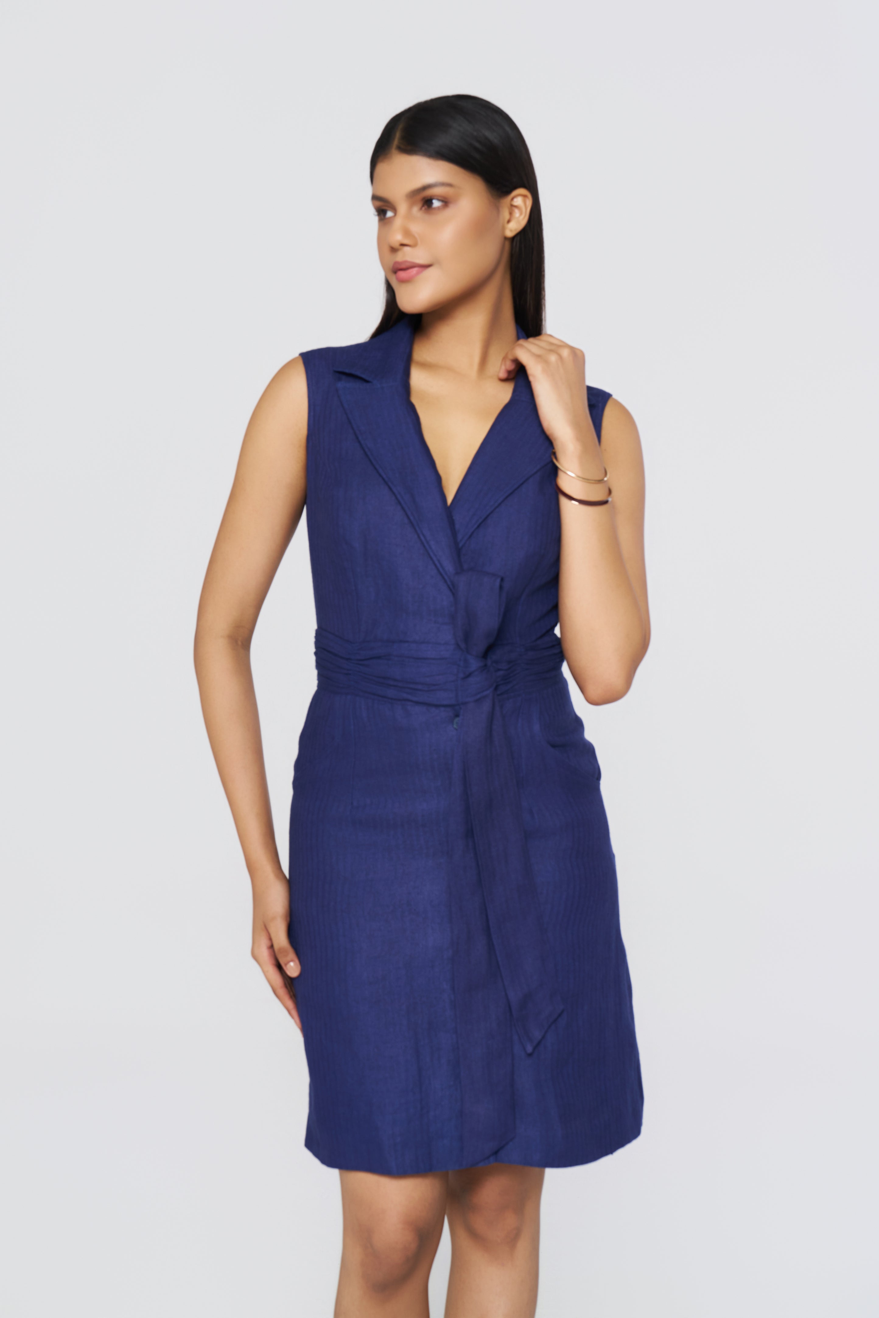 Midnight Navy Notch Dress