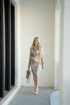 Zen Garden Floral Print Silk Top & Skirt Set