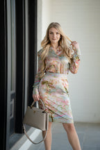 Zen Garden Floral Print Silk Top