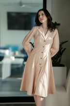 City Pulse Tailored A-Line Trench Dress