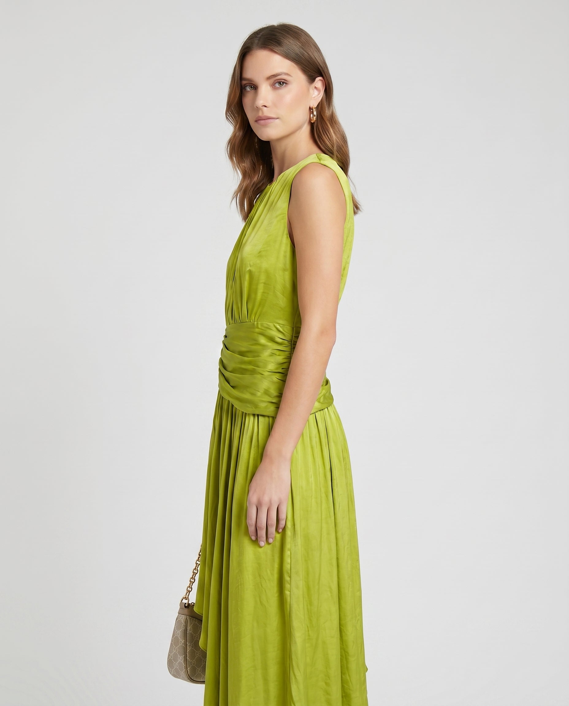 Asymmetric Drape Midi Dress – laxakaar