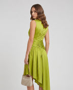 Assymetric Drape Midi Dress