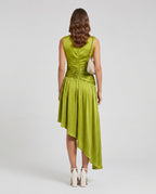 Assymetric Drape Midi Dress